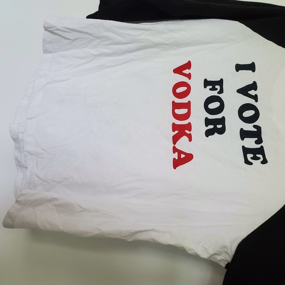 2/$20 I vote for vodka 3/4 sleeve top blouse - Picture 3 of 7